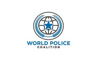 monde police Sécurité conception logo vecteur