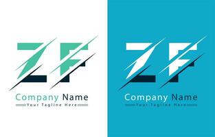 zf lettre logo vecteur conception concept éléments