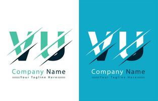 vu lettre logo conception concept. vecteur logo illustration