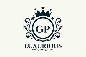 initiale lettre gp Royal luxe logo modèle dans vecteur art pour luxueux l'image de marque vecteur illustration.