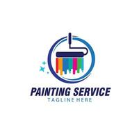 peindre maison prestations de service logo conception vecteur modèle