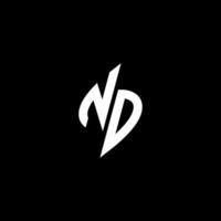 nd monogramme logo esport ou jeu initiale concept vecteur