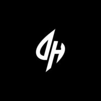 dh monogramme logo esport ou jeu initiale concept vecteur