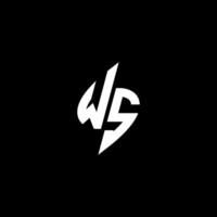 ws monogramme logo esport ou jeu initiale concept vecteur