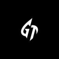 gt monogramme logo esport ou jeu initiale concept vecteur