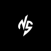 ns monogramme logo esport ou jeu initiale concept vecteur