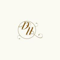 dh mariage monogramme initiale dans parfait détails vecteur