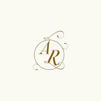 ar mariage monogramme initiale dans parfait détails vecteur