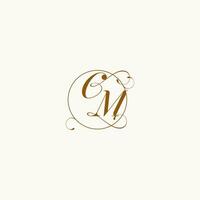 cm mariage monogramme initiale dans parfait détails vecteur