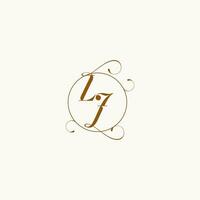 lj mariage monogramme initiale dans parfait détails vecteur