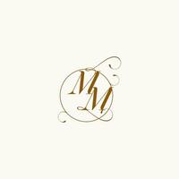 mm mariage monogramme initiale dans parfait détails vecteur