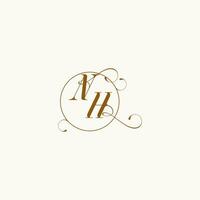 nh mariage monogramme initiale dans parfait détails vecteur