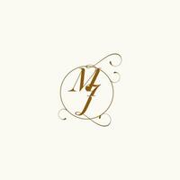 mj mariage monogramme initiale dans parfait détails vecteur