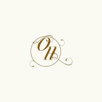 Oh mariage monogramme initiale dans parfait détails vecteur