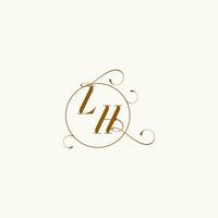 lh mariage monogramme initiale dans parfait détails vecteur