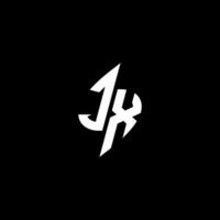 jx monogramme logo esport ou jeu initiale concept vecteur