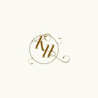 kh mariage monogramme initiale dans parfait détails vecteur