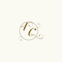 ic mariage monogramme initiale dans parfait détails vecteur