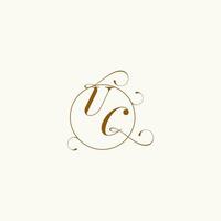 uc mariage monogramme initiale dans parfait détails vecteur