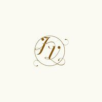 jv mariage monogramme initiale dans parfait détails vecteur