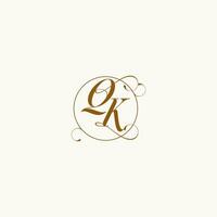 qk mariage monogramme initiale dans parfait détails vecteur