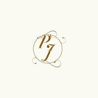 p j mariage monogramme initiale dans parfait détails vecteur