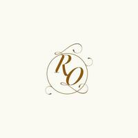 ro mariage monogramme initiale dans parfait détails vecteur