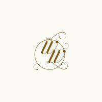 ww mariage monogramme initiale dans parfait détails vecteur