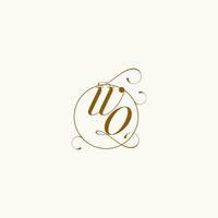 wo mariage monogramme initiale dans parfait détails vecteur