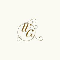 wg mariage monogramme initiale dans parfait détails vecteur