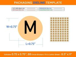 modifiable 0,75 X 0,75 pouce 88 cercle m étiquette Taille autocollants en forme dans lettre feuilles vecteur