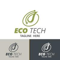 éco La technologie affaires vecteur conception moderne. la nature La technologie logo avec feuille et circuit technologie minimaliste vecteur illustration