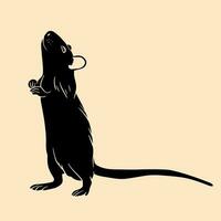 silhouette de une rat sur une lumière Contexte. vecteur illustration. conception élément pour affiches, impressions pour vêtements, bannières, couvertures, sites Internet, social les réseaux, logo
