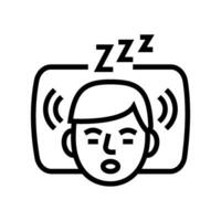 ronflement sommeil nuit ligne icône vecteur illustration