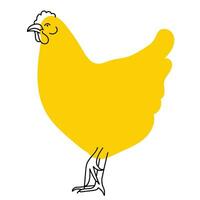 jaune, fantaisie poulet. avatar, badge, affiche, logo modèles, imprimer. vecteur illustration dans plat dessin animé style