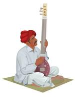 Indien populaire musicien, vecteur conception de artiste en jouant populaire la musique