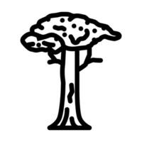 kapok arbre jungle amazone ligne icône vecteur illustration