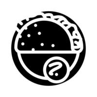 tacos mexicain cuisine glyphe icône vecteur illustration