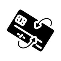 crédit carte argent économie glyphe icône vecteur illustration