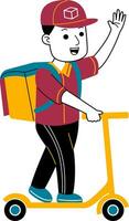 Jeune homme courrier vecteur illustration