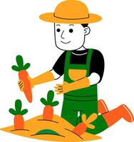 Jeune homme agriculteur vecteur illustration