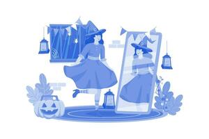 costumes de fille pour halloween vecteur