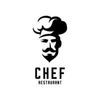 vecteur visage de une Masculin chef avec une moustache