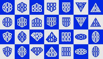 moderne ligne abstrait forme lettre b bbb bbbb logo conception ensemble vecteur