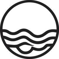 mer ou vague logo dans une minimaliste style pour décoration vecteur