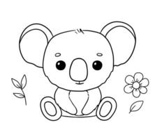 mignonne koala dans contour style pour coloration livre. vecteur bébé animal isolé sur blanc Contexte.