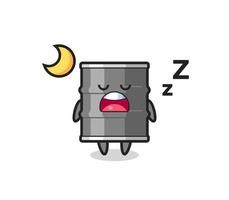 illustration de personnage de tambour à huile dormant la nuit vecteur