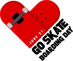 rendez-vous sur la bannière de la journée du skateboard le 21 juin vecteur