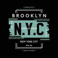 Brooklyn nyc graphique, typographie vecteur, t chemise conception, illustration, bien pour décontractée style vecteur