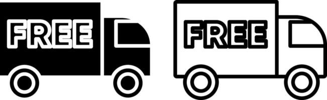 gratuit livraison icône, livraison un camion signe symbole, glyphe et ligne style. vecteur illustration